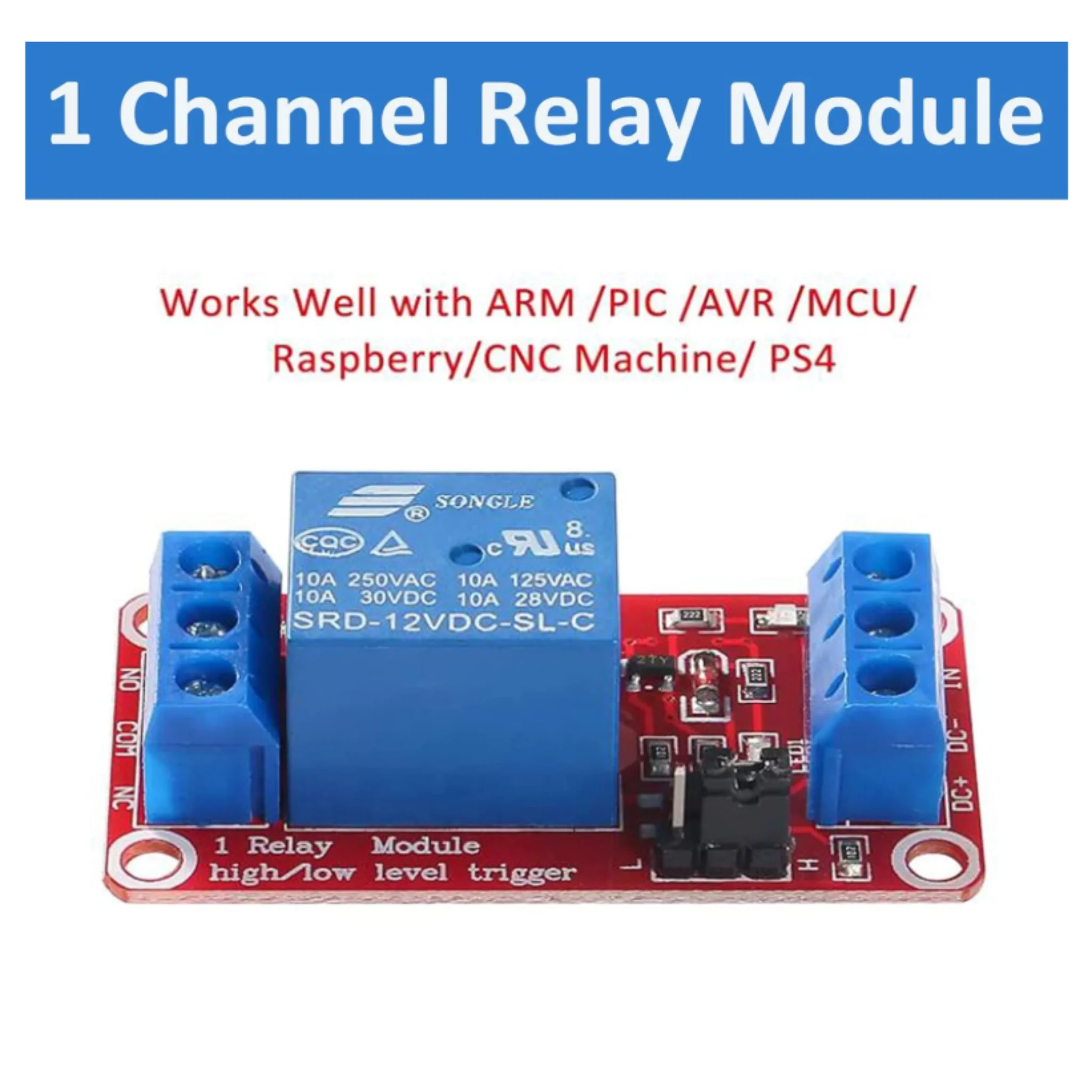 1-Channel 12V Relay Module for Arduino & Raspberry Pi - Image 3