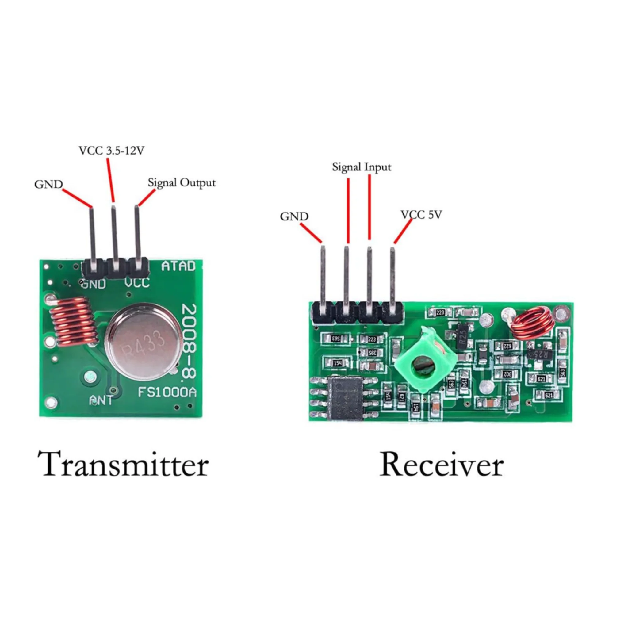 433MHz RF Wireless Transmitter & Receiver Link Kit for Arduino - Image 3