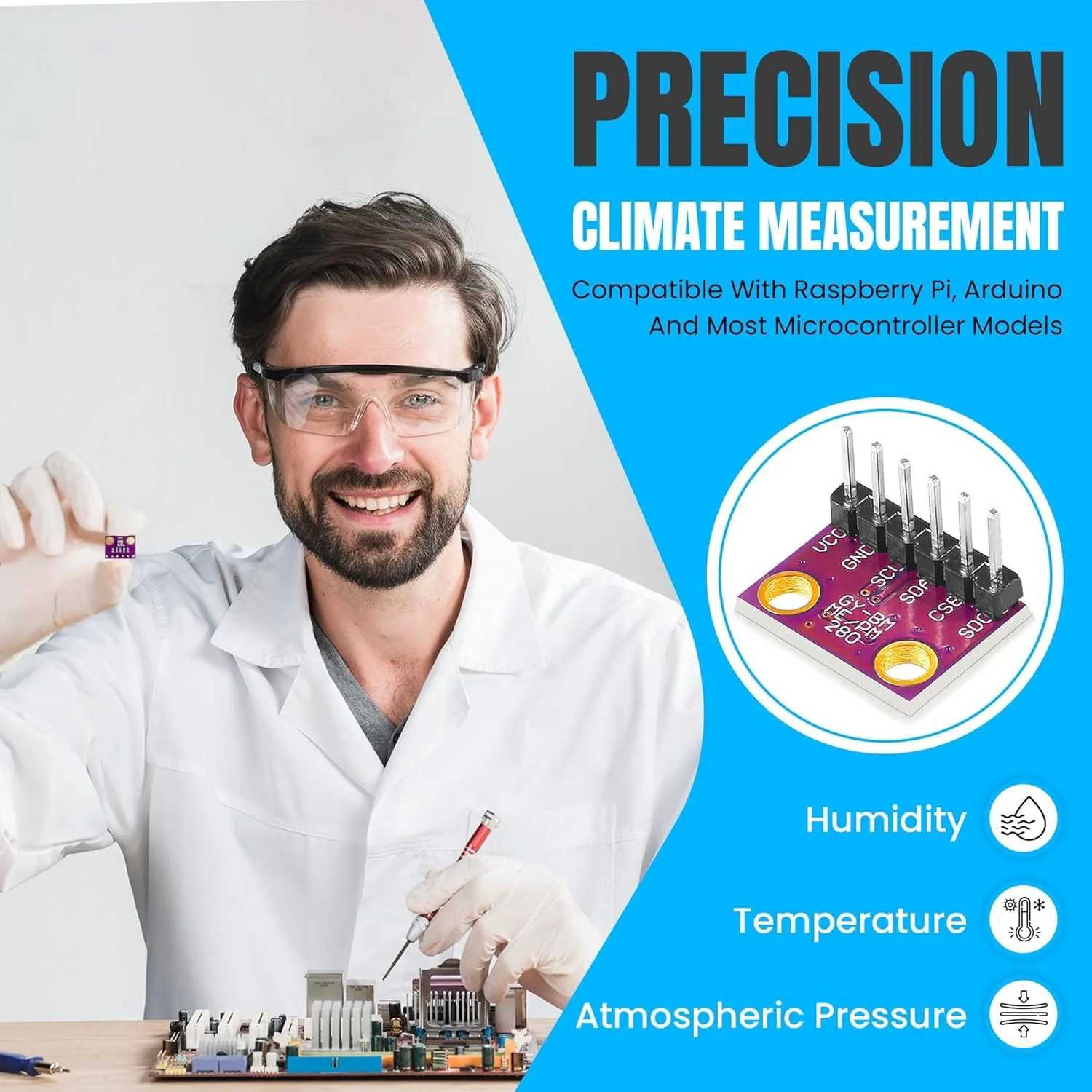 BME280 Pre-Soldered Temperature, Pressure & Humidity Sensor for Arduino & Raspberry Pi - Image 5