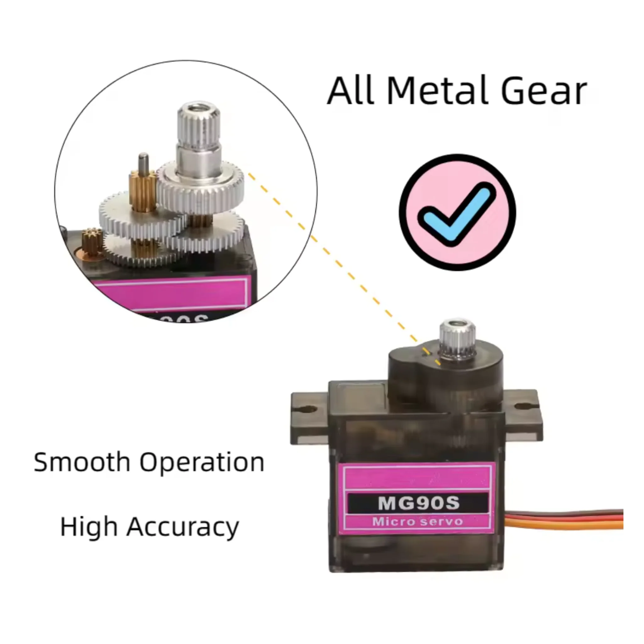 MG90S Metal Gear 9g Micro Servo Motor 180° for RC Plane - Image 5