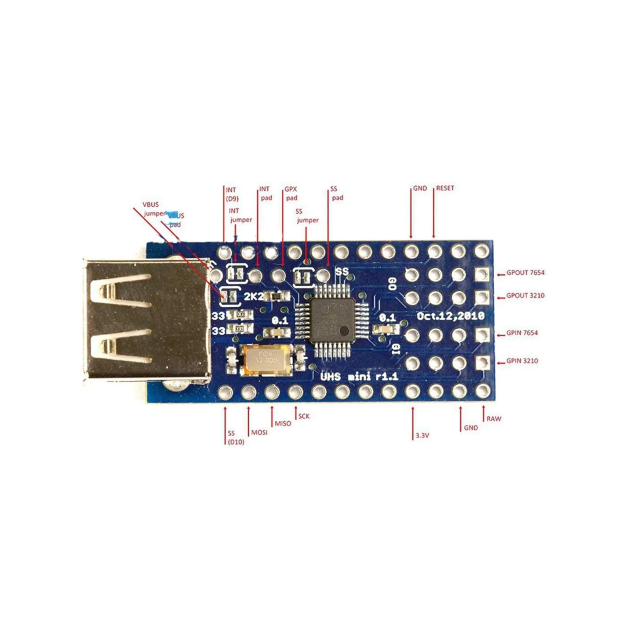 MAX3421E Mini USB Host Shield 2.0 ADK Module for Arduino Pro Mini - Image 3