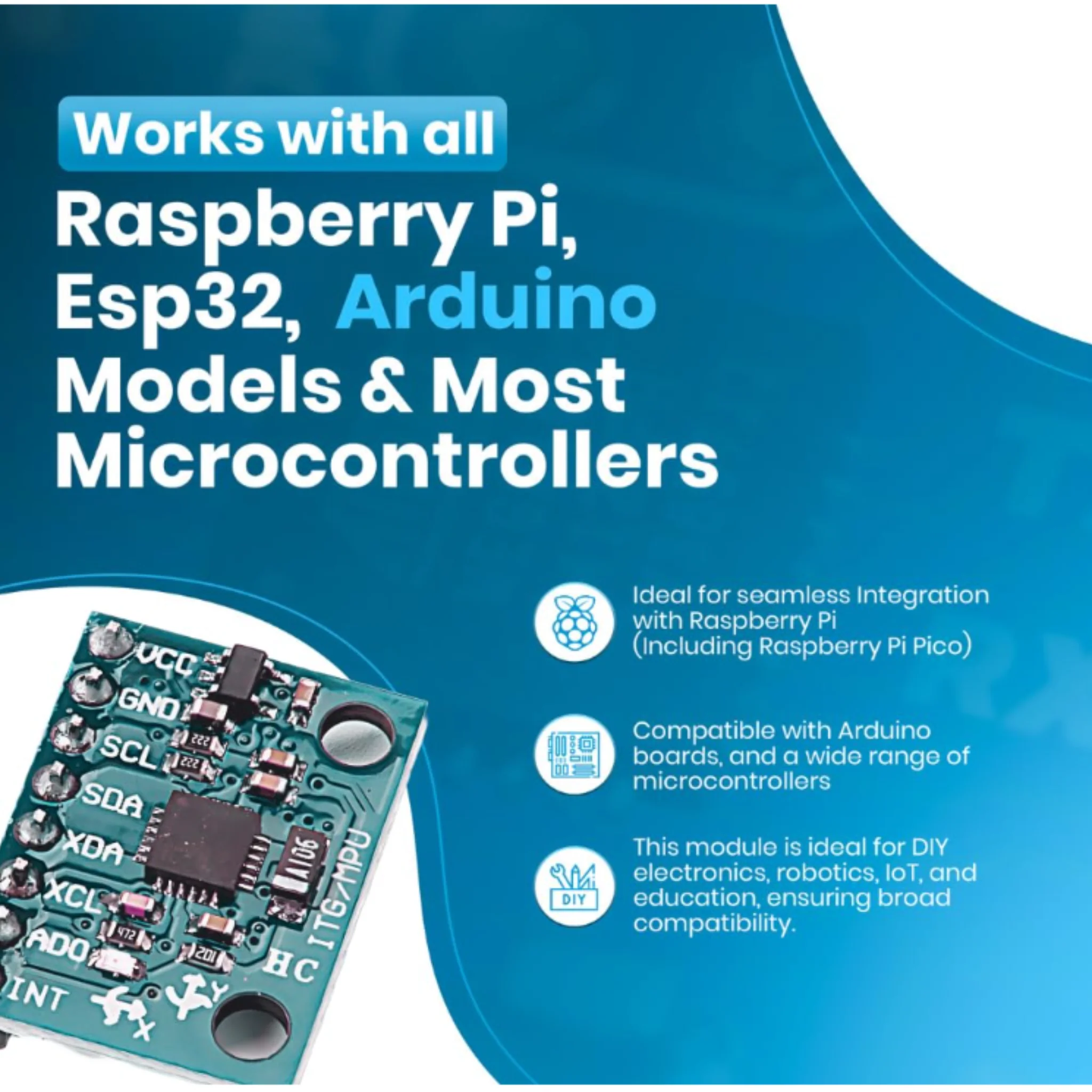 MPU6050 Pre-Soldered IMU Accelerometer Sensor 2-Pack for Arduino - Image 7