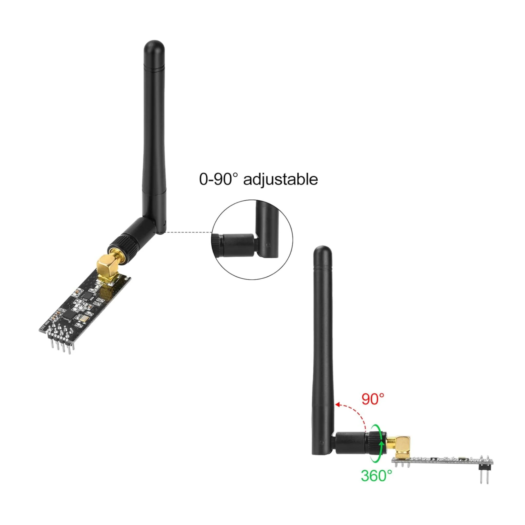 NRF24L01+ PA LNA Wireless Transceiver Module with Antenna, 1100m Range - Image 4