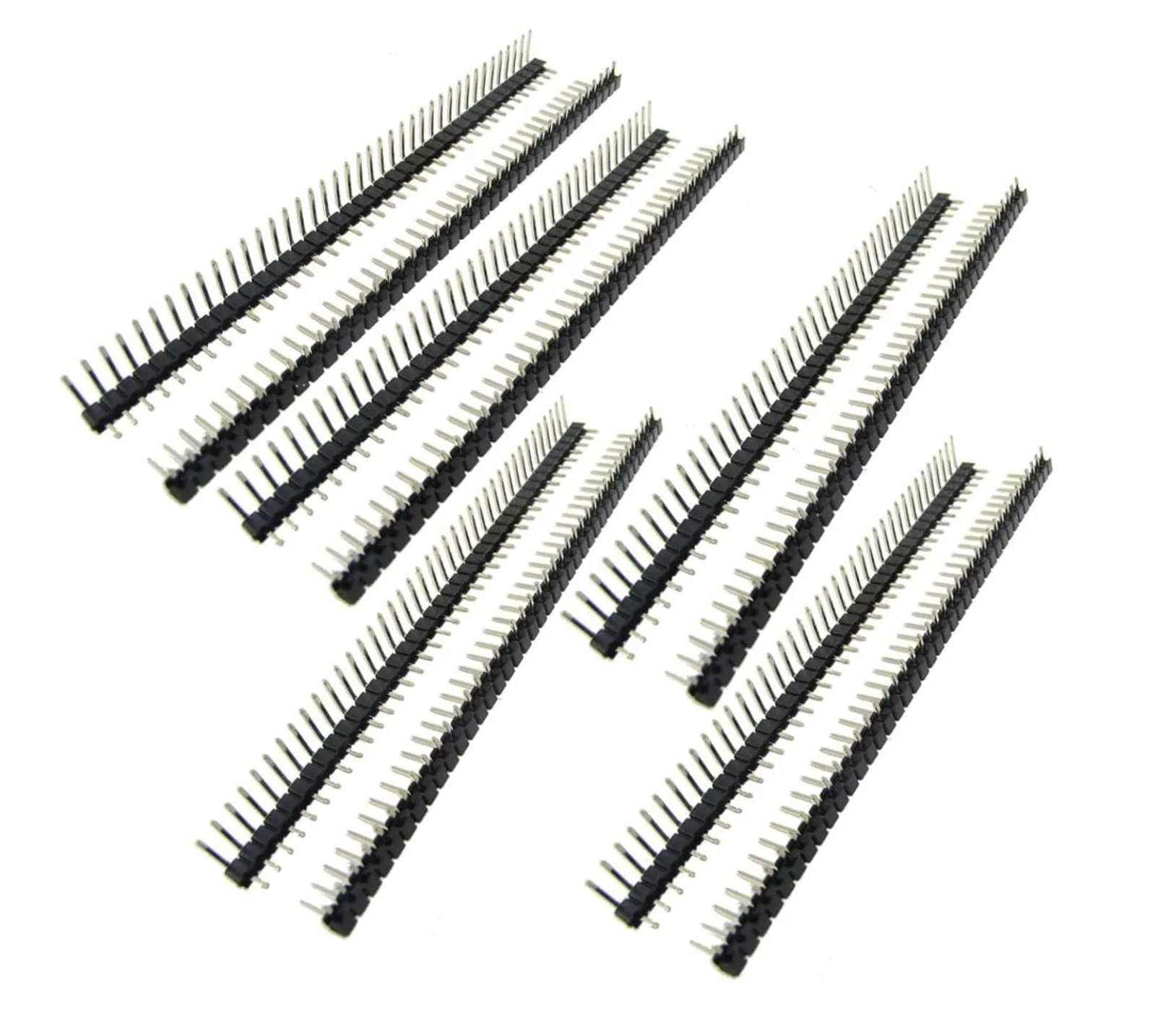 Right Angle Male PCB Header 10-Pack 1x40 Pin 2.54mm for Arduino, Raspberry Pi & ESP32