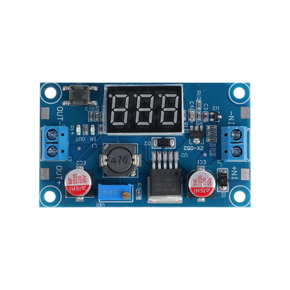 LM2596 Step-Down Buck Converter Module with Digital Voltmeter