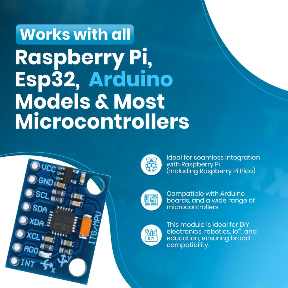 MPU6050 GY-521 V2 Unsoldered IMU Accelerometer & Gyroscope Sensor for Arduino - Image 2