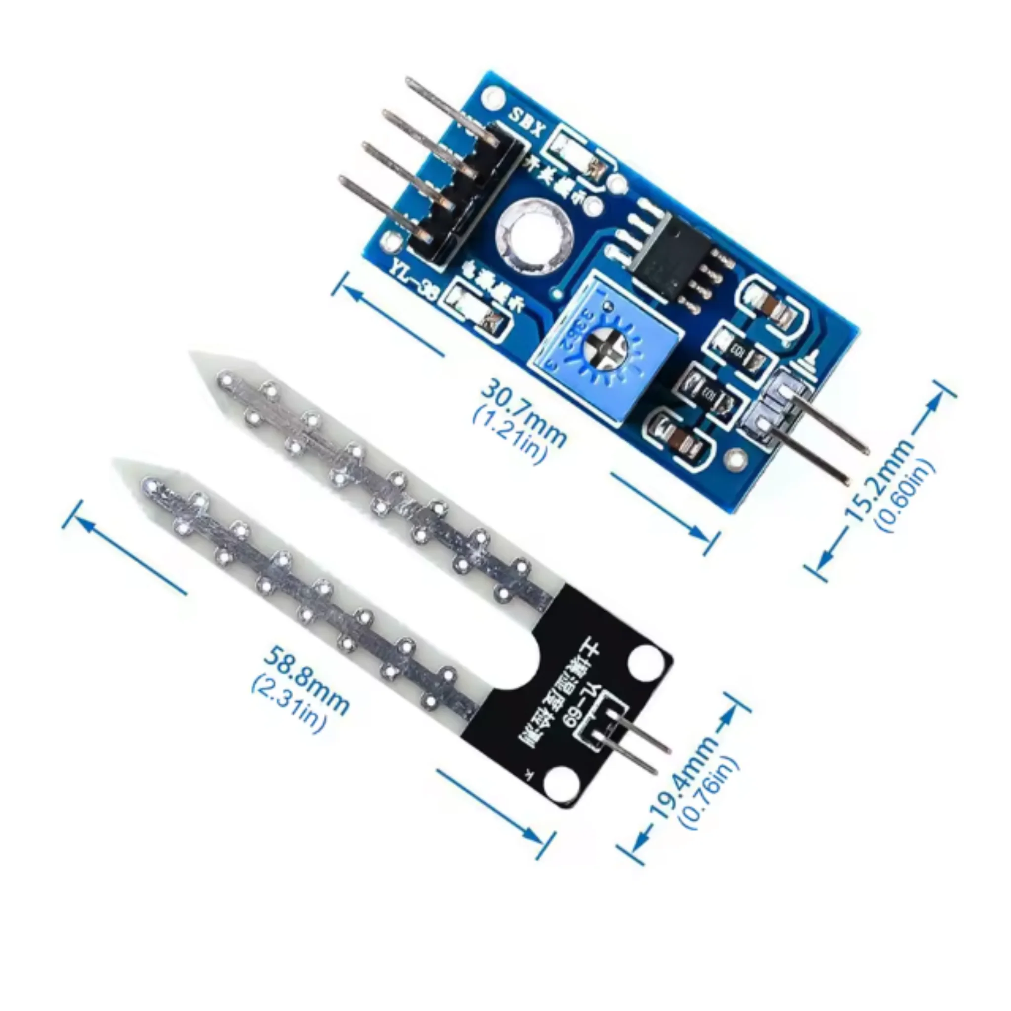Soil Moisture Sensor Module with 5-Pin Dupont Cable for Arduino, Raspberry Pi & ESP32 - Image 2